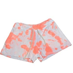 Sundry Coral (Peach Pop) Tie Dye Drawstring Terry Sweat Shorts NWT Size 2 (M)